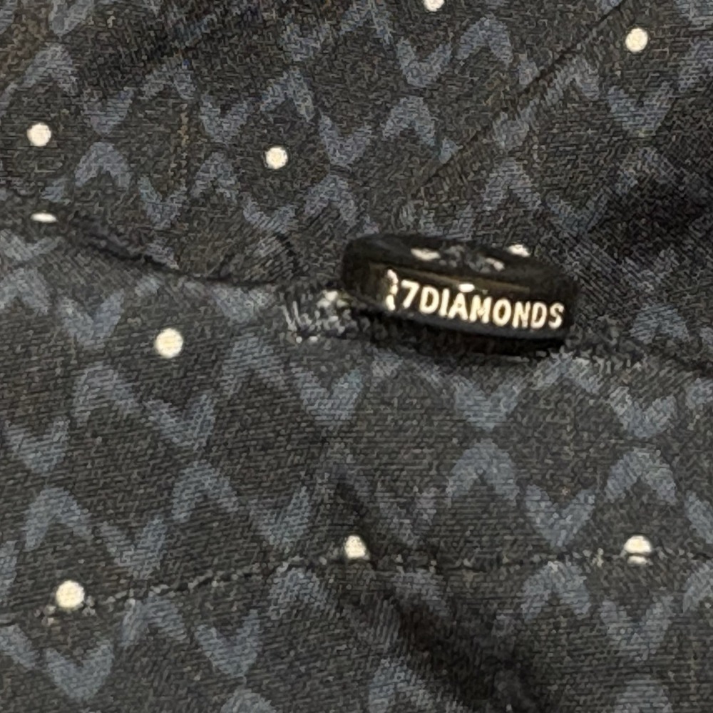 7Diamonds 4 Way Stretch Shirt Men M Short Sleeve Button Up Geometric Print Woven - Picture 6 of 9